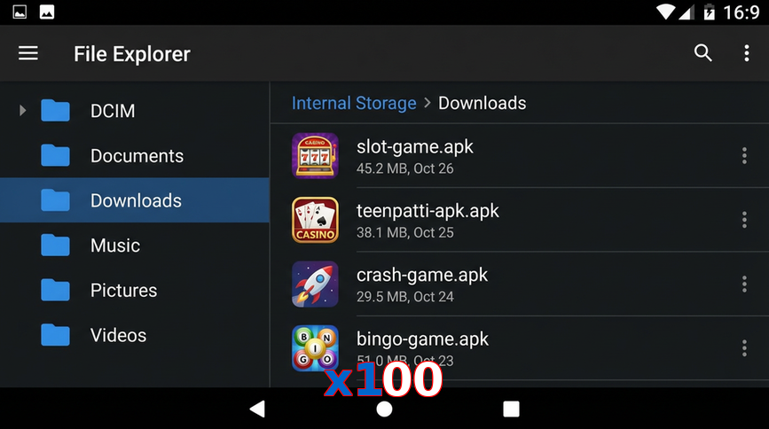 Main screen of X100 gameapk page for PK players